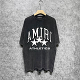 Amiri washed t-shirt stroke five-pointed star short sleeves
