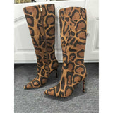 Louboutin-style red bottom shoes clsexy leopard print women's boots sheep velvet suede women's stiletto boots casualfashion wholesale in stock upper