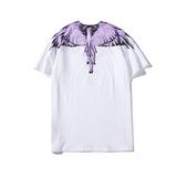 Marcelo Burlon T Shirt MB Violet Wings Pattern Pure Cotton Men and Women Same Style