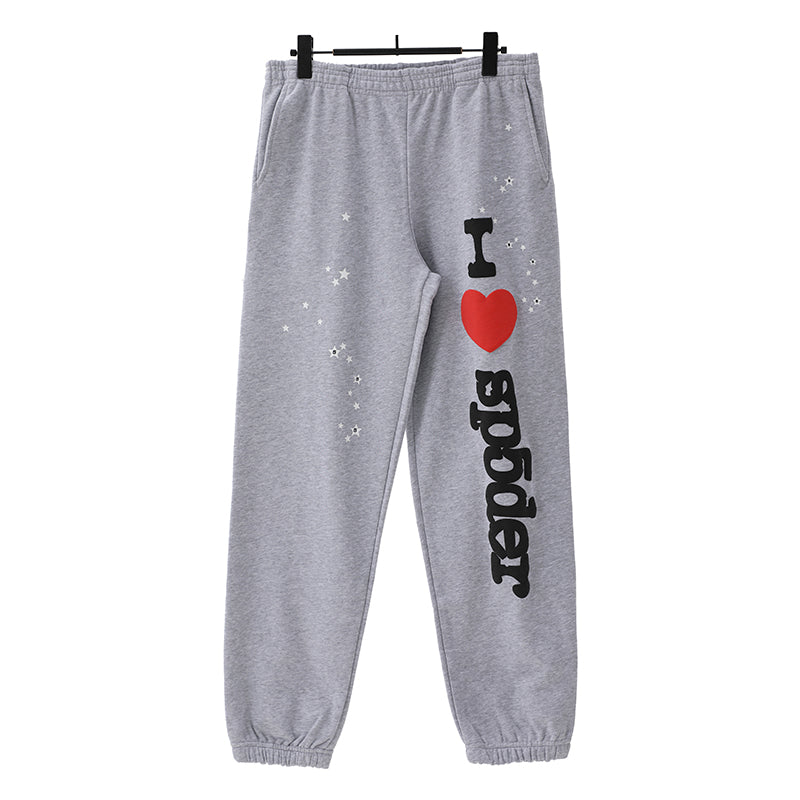 Sp5der Sweatpants Cobweb Puff Print Pure Cotton