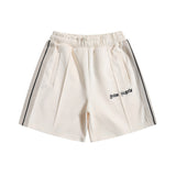 Palm Angels Shorts Flocking Alphabet Stripe Color Match Casual Shorts