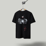 Travis Scott T Shirts x WWE collaboration: John Cena and Dwayne Johnson pose for a photo together. Letter-printed retro short-sleeved T-shirt.