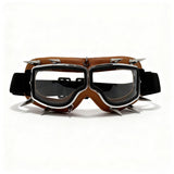 Trendy punk glasses retro leather binding
