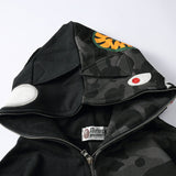 Bathing Ape Hoodie Camo Batman Zip Fleece Hooded Cardigan Shark Head Sweater Jacket