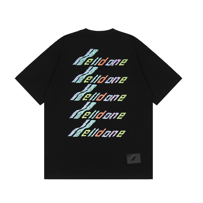 We11 Done T Shirts Color Classic Letter Printing for Men and Women
