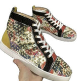 Louboutin-style red bottom shoes cl red bottom shoes european station export men's shoes rivet sneakers trendyflats breathable willow couple style