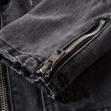 Amiri Jacket Trendamiri 403 High Street Fashion Brand Ripped Slim Denim Jacket Punk Motorcycle Jacket for Men