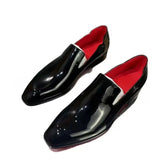 Louboutin-style red bottom shoes embroidered shoes fashioneasiest for matchcasual business thick sole glossy gentleman leather shoes red bottom wedding cl men's shoes