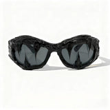 Trendy punk glasses y2k dark glue