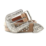Hip-hop punk rhinestone belt rivet flower buckle punk style