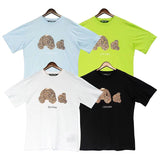 Palm Angels T Shirts Angel Leopard Print Broken Bear Letter Short Sleeve T-shirt for Men