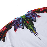 Marcelo Burlon T Shirt Peacock Colorful Feather Pattern Wide Pine European Men and Women Same Style