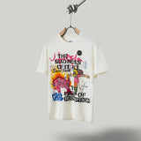 Travis Scott T Shirts Cactus Jack x Utopia x SAINT joint doll flame hellhound print short sleeve