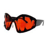 Trendy punk glasses alien shape