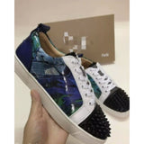 Louboutin-style red bottom shoes cl red bottom shoes european station export men's shoes rivet sneakers trendyflats breathable willow couple style