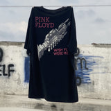 Men Vintage T-Shirts "Pink Floyd" Band Washed Black Tee