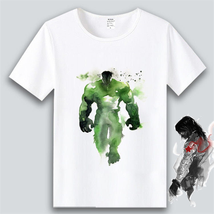 Marvel T Shirt Anime Clothes Captain America Iron Man Short Sleeve T-shirt