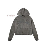 Mens Vintage T-Shirts SSSAINT LOUIS Printed wash water make old hooded jacket