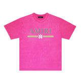 Amiri Washed Distressed T Shirt Printed Trendy Pure Cotton