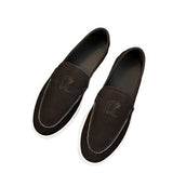 Louboutin-style red bottom shoes cl red bottom genuine leather loafers men business casual slip-on shoes easiest for matchplaid slip-on men's shoes