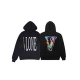 Vlone Hoodie Autumn and Winter Color Pot Graffiti Printing