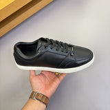 Louboutin-style red bottom shoes men genuine leather red bottom casual shoes imported cowhide breathable low-top sneakers trendy men's shoes