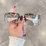 Trendy punk glasses retro millennium style uv protection