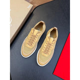 Louboutin-style red bottom shoes cl red bottom shoes men's fly woven patchwork genuine leather sneakers casualcasual breathable tie backlow ankleexport men's shoes