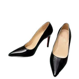 Louboutin-style red bottom shoes exportcl red bottom high heels women's stiletto pointed patent leather flatsfashionsexy style fashionflats