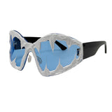 Trendy punk glasses alien shape