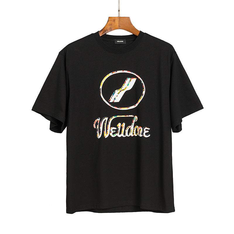 We11 Done T Shirts Printed Loose plus Size Crew Neck Same Style for Men and Women