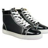 Louboutin-style red bottom shoes guangdong wintercl red bottom rivets high-top sneakers tie back round toe cow suede casual shoes