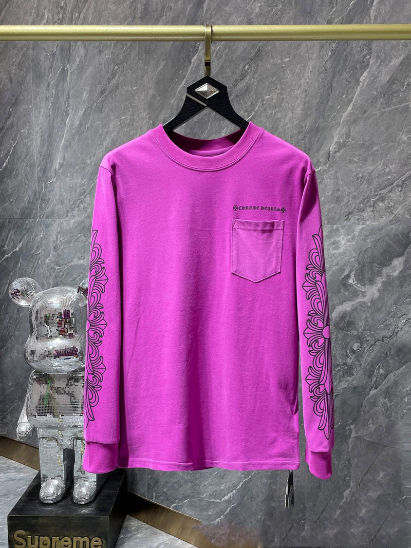 Chh Chrome Heart Long Sleeve Shirt Unisex Fashion Loose Long Sleeve Shirt