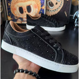 Louboutin-style red bottom shoes europeancl rivetstrendy men's shoes red bottom sneakersfashioneasiest for matchbest selling breathable casual shoes
