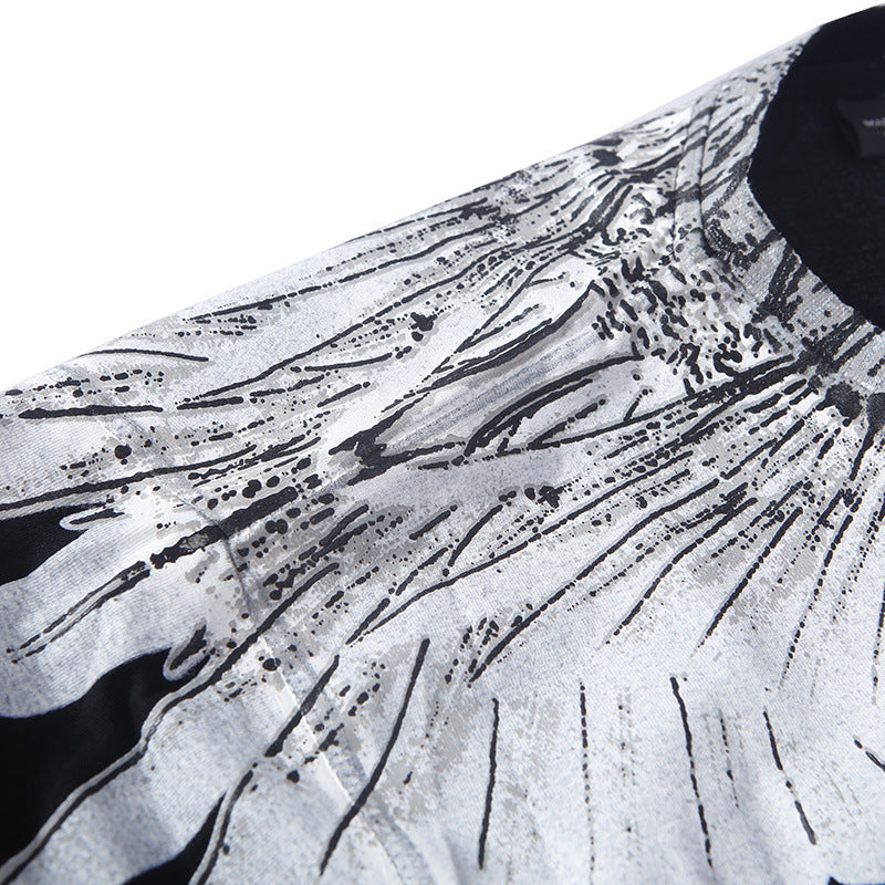 Marcelo Burlon T Shirt Black and White Stitching Wings Pattern for Men and Women