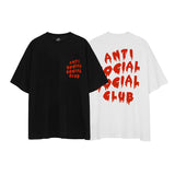 Anti Social Club T Shirt Cotton 2022 Summer Short Sleeve