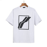 We11 Done T Shirts Color Checkered Logo Letter Offset T-shirt Solid Color Loose