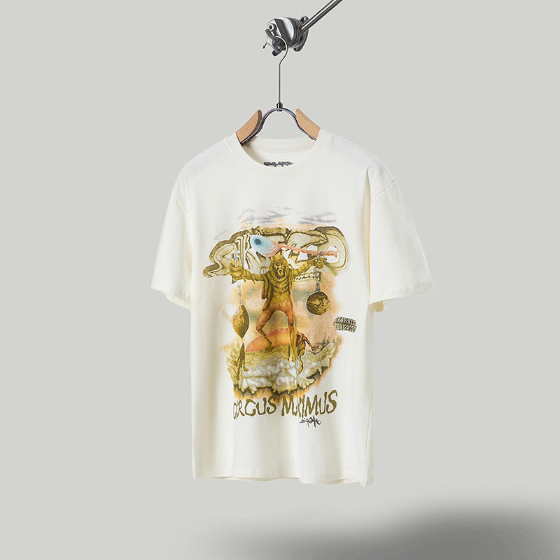 Travis Scott T Shirts Cactus Jack x Utopia Tour Utopia joint model Skeleton Soldier Print Short Sleeve