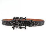 Hip-hop punk rhinestone belt skull head exaggerated