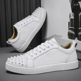Louboutin-style red bottom shoes europeancl rivetstrendy men's shoes red bottom sneakersfashioneasiest for matchbest selling breathable casual shoes