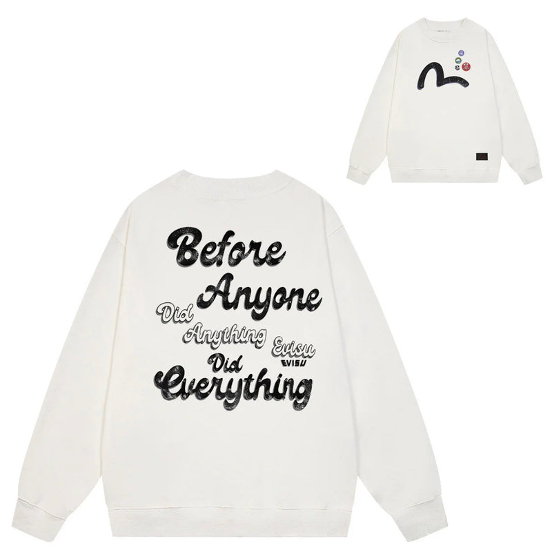 Evisu Sweatshirts Casual Loose Unisex Sweatshirts