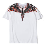 Marcelo Burlon T Shirt MB Brown Wings Pattern Pure Cotton Men and Women Same Style