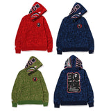 Bathing Ape Hoodie Autumn/Winter Camouflage Shark Hooded Cardigan Sweater Jacket