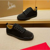 Louboutin-style red bottom shoes spring autum red bottom cl european station k-style british casual small black shoes good men's spike shoes