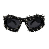 Trendy punk glasses dark uv protection