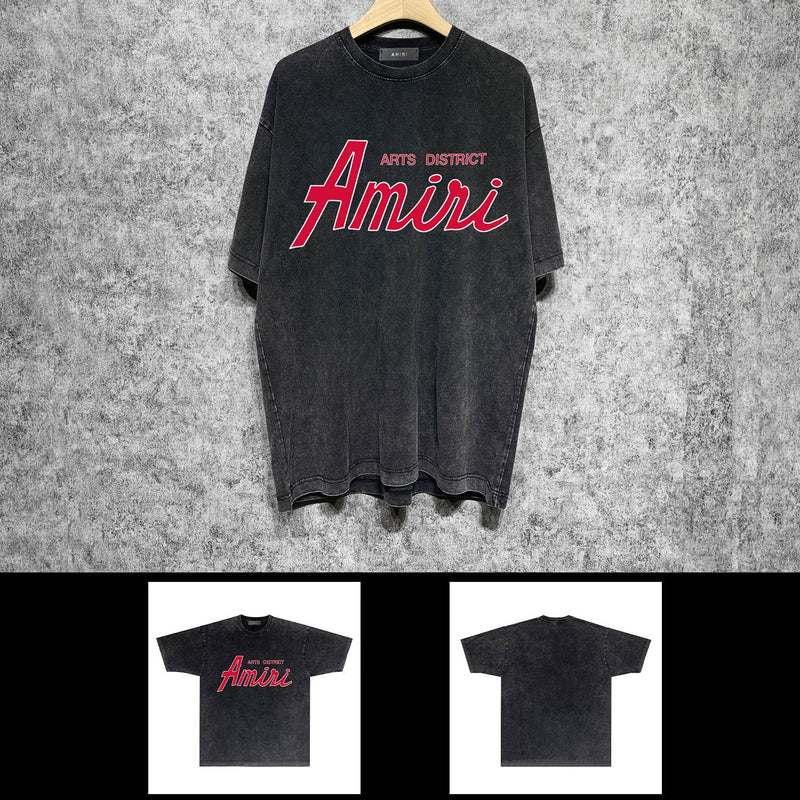 Amiri washed t-shirt stroke pure letter short sleeves