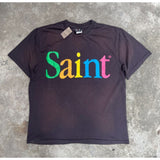Men Vintage T-Shirts Vintage Washed Old Graffiti Loose Crew Neck Short Sleeves