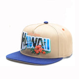 Trendy flat brimmed hat greetings from hawaii sun protection shade