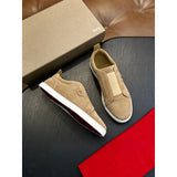 Louboutin-style red bottom shoes clmen genuine leather slip-on sneakers fashioncasual loafers breathable abrasion resistantwork clothing men's shoes