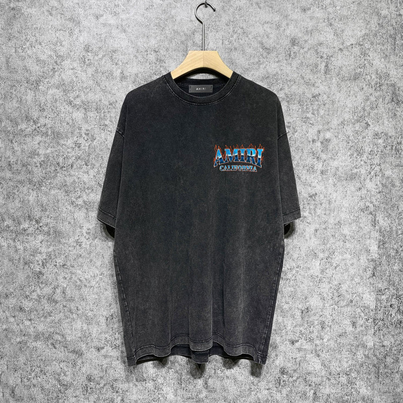 Amiri washed t-shirt flame island short sleeve